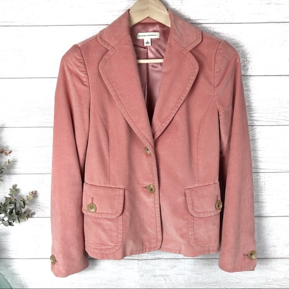 Banana Republic Jackets & Blazers -  BANANA REPUBLIC Pink 100% Cotton Blazer Jacket